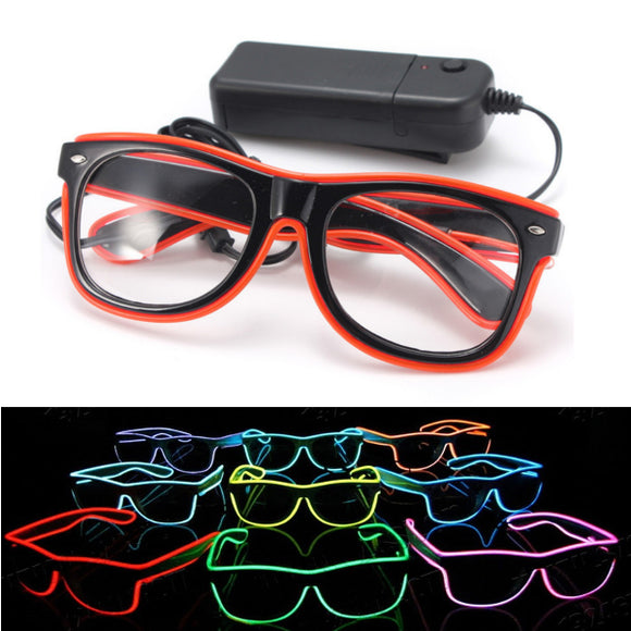 El Wire Neon LED Light Shutter Shaped Glasses For Rave Costume Party