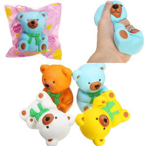 Slow Rising Squishy 13*10*7CM Pu Bear Simulation Stress Relief Toys With Packaging Collection Gift