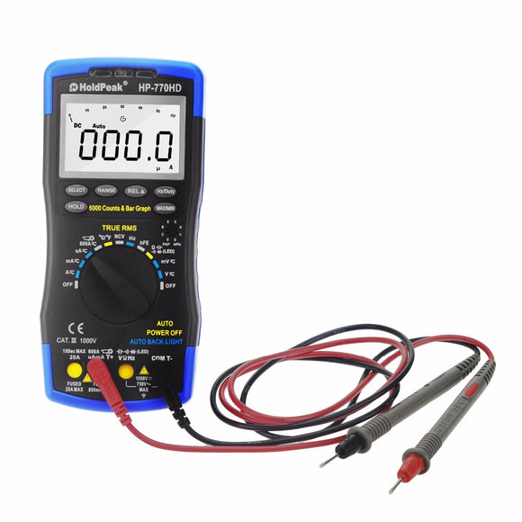 HoldPeak HP-770HD Autorange Digital Multimeter True RMS AC/DC Voltage Frequency Electrical Tester