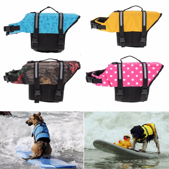 S Pet Aquatic Reflective Preserver Float Vest Dog Cat Saver Life Jacket New