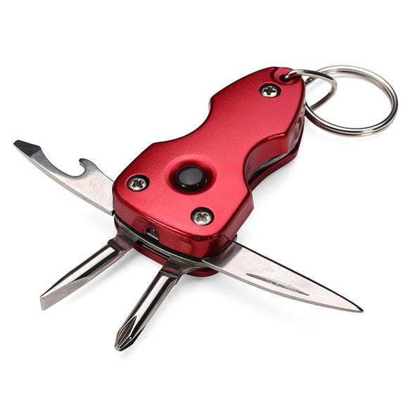 5in1 Multi-function Screwdriver Knife Bottle Opener key chain Tools