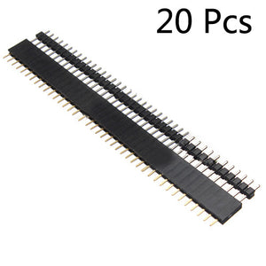 20 Pair 40 Pin 2.54mm Male Female SIL Socket Row Strip PCB Connector