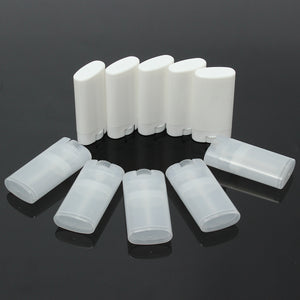 10Pcs 15ML Empty Oval Lip Balm Tubes Deodorant Containers DIY