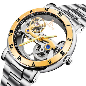 IK COLOURING 98399 Business Style Men Wrist Watch Stainless Steel Strap Automatic Mechanical Watches