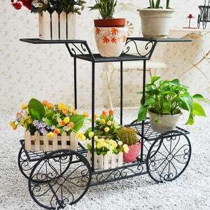 Creative Multifunction Bicycle Shape Iron Landing Flower Pot Rack Corridor Wall Conner Shelf