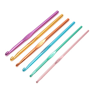 6pcs Aluminum Crochet Hooks Knitting Needles Crochet Tool Set