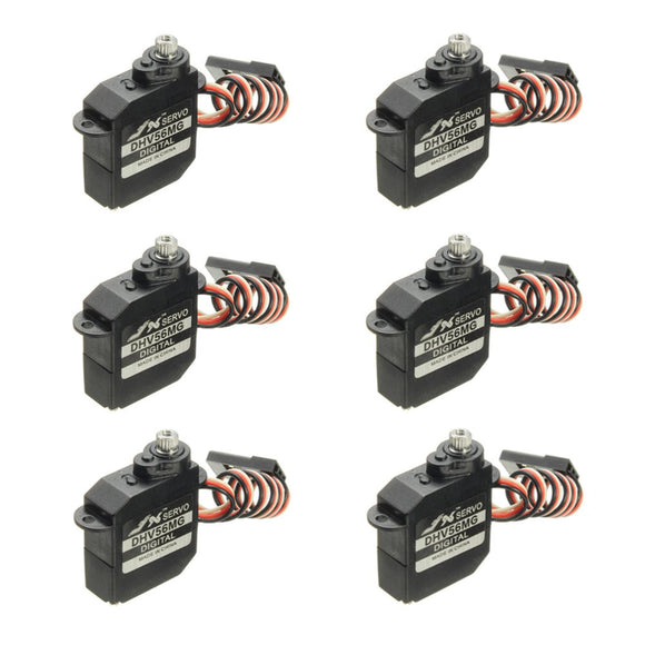 6PCS JX Servo DHV56MG 5.6g DS Digital Coreless MG Metal Gear HV Servo 1.2kg 0.10sec For RC Airplane