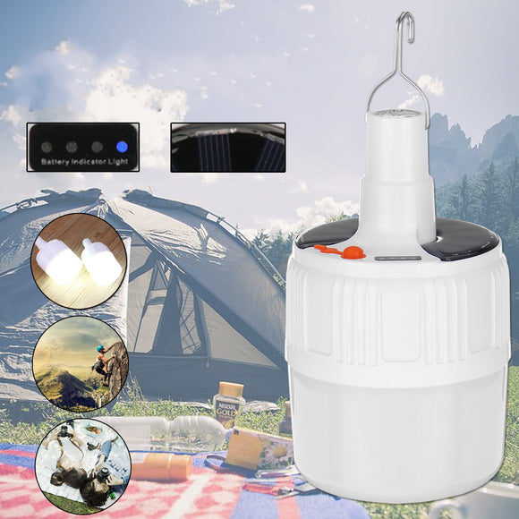 30W 50W Rechargeable 5 In 1 Solar Bulb Camping Tent Lamp Emergency Hiking Outdoor Hanging Light