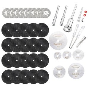 30/32/40/44Pcs Mini Circular Saw Blade Set Resin Wheels Diamond Cutting Discs Rotary Tool Accessories for Dremel Wood Plastic