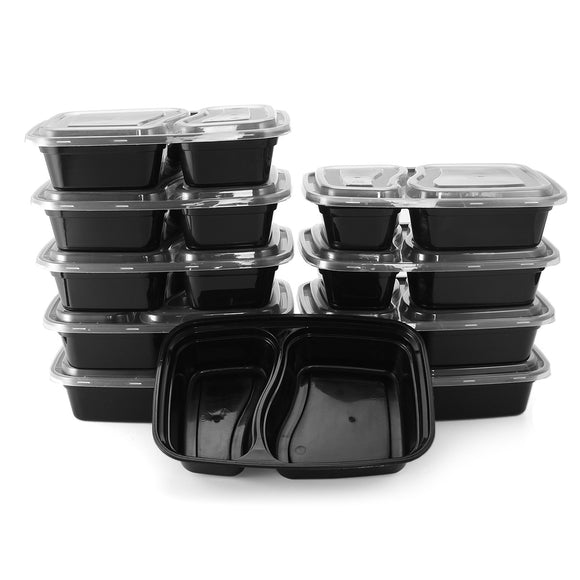 10Pcs Meal Prep Containers Plastic Kitchen Food Storage Reusable Microwavable Lunch Box