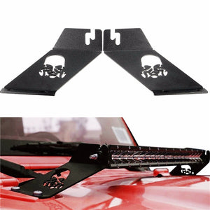 1 Pair 20inch LED Light Bar Hood Mounting Brackets Fit for 07-16 Jeep Wrangler