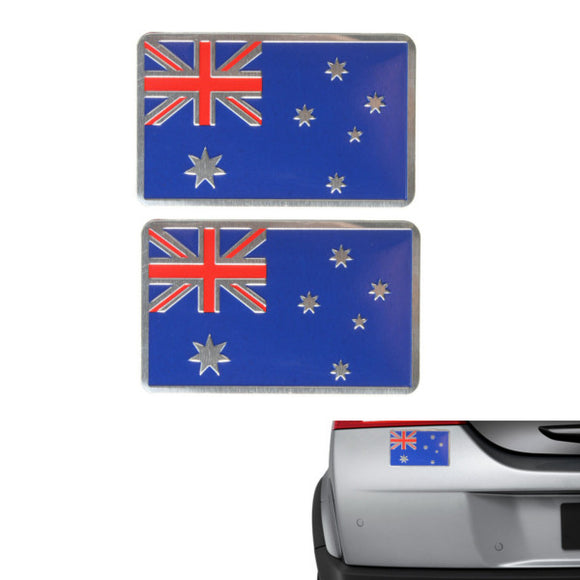 2Pcs Aluminum Alloy 3D Badge Austrlia Australian Flag Pattern Sticker Emblem Decoration