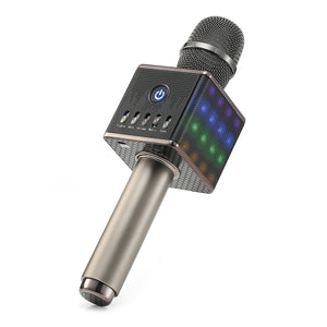 H8 LED Wireless Microphone Mic Built in Bluetooth Speaker Mini Handheld Cell Phone Karaoke Player