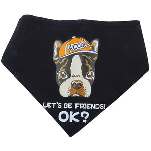 Yani KG-1 Dog Bandana Dog Scarf Black Let's Be Friend Puppy Pet Accessory