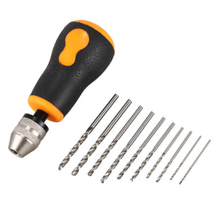 10Pcs Drill Bits Set Micro Hand Drill Mini Portable Small 0.8-3.0mm Carbon Steel Drilling Kit Woodworking Watch Making