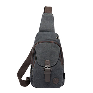 Canvas Men Crossbody Bag Vintage Canvas Shoulder Chest Bag