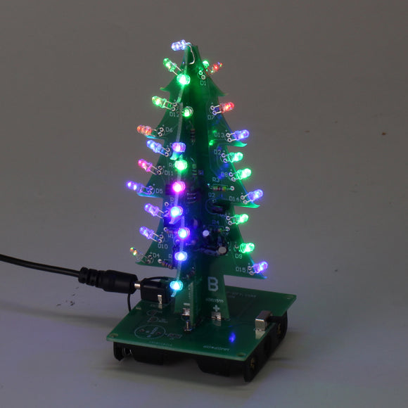 Assembled Christmas Tree RGB LED Color Light Electronic 3D Decoration Tree Children Gift Upgraded Version