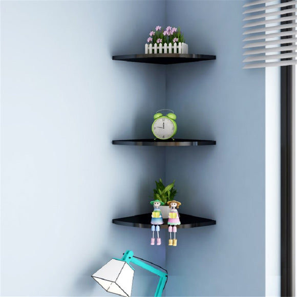 3 Tier Corner Mounting Shelf Wall Mount Storage Floating Wall Corner Shelf Bracket Home