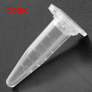 100Pcs 0.5mL Centrifuge Tube Clear Polypropylene Graduated EP Tube Anticoagulation