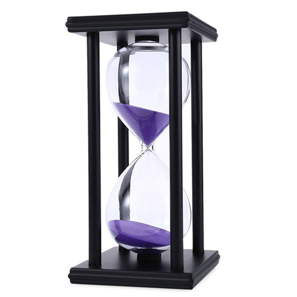 60 Minutes Sand Hourglass Timer Sandglass Countdown Timing Clock Timer Office Decoration Black Frame