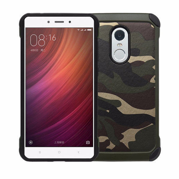 Camouflage Hybrid Hard PC Back & TPU Cover Shockproof Case For Xiaomi Redmi Note 4