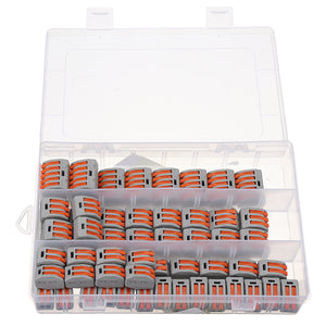 Excellway 60Pcs 2/3/5 Holes Spring Conductor Terminal Block Electric Cable Wire Connector