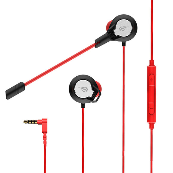 Havit GE02 3.5mm Wired Control Earphone Stereo In-ear Gaming Headset Headphone with Mic for Computer Phone Laptop