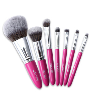 7pcs Makeup Brushes Kit Powder Brush Eye Shadow Foundation Blend Contour Rose Red Wooden