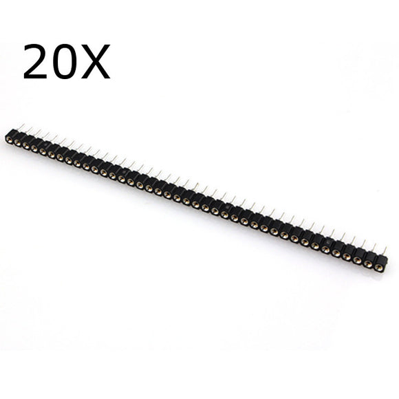 20pcs 40 Pin Single Row 2.54mm Round Female Header Pin