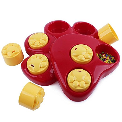 Multifunction Pet Bowl Feeder Toy 7 Holes Dog Paw Educational Training Toys Puppy Puzzle Toys