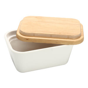 Butter Box Dish Holder Serving Storage Container Wood Melamine with Lid