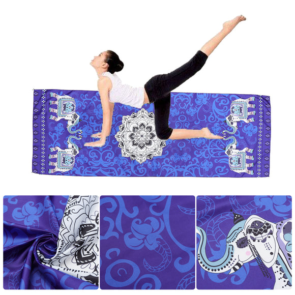 Microfiber Non Slip Yoga Mat Towel Fitness Sports Printed Blanket Carpet 183x63cm