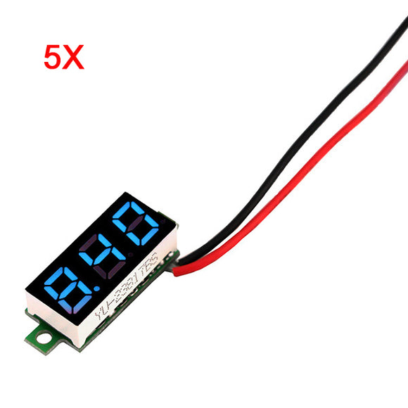5Pcs Geekcreit Blue 0.28 Inch 3.2V-30V Mini Digital Voltmeter Voltage Tester Meter