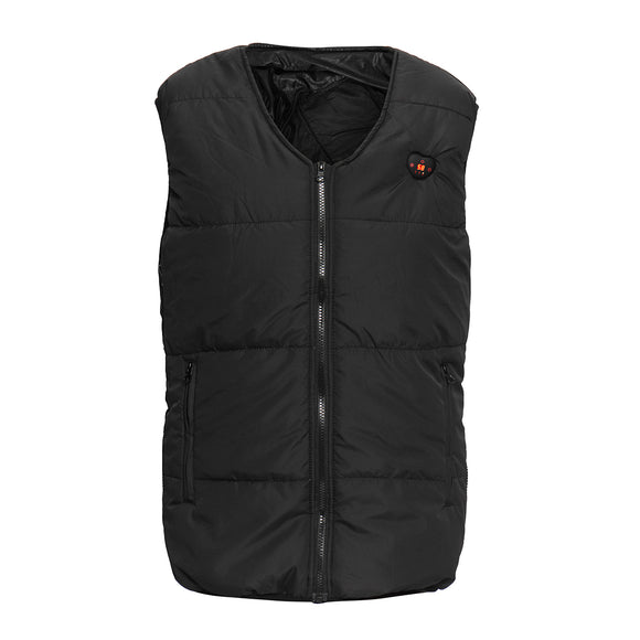 Men Heated Waistcoat Sleeveless Vest Jacket Temperature LCD Display Winter Warmer Pads Outdoor Coat