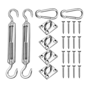 24Pcs Sun Shade Sail Accessories for Rectangle or Square Shade Sail Replacement Fitting Tools Kit