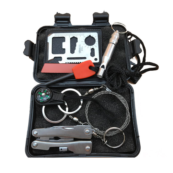 SOS Emergency Equipment Tool Kit First Aid Box Outdoor Supplies Survival Gear