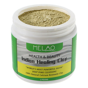 Melao Natural Indian Healing Clay Pores Deep Cleansing Facial Mask Powder Calcium Bentonite