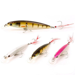 Maxcatch 9.5cm 11.5g Minnow Bass Fishing Lures Crankbaits with Feather