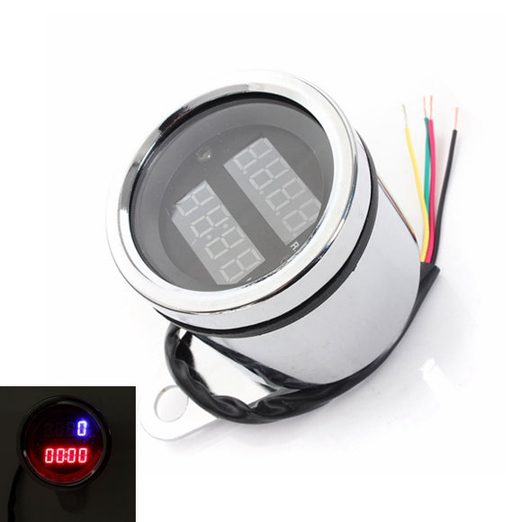 Universal 12V Motorcycle LED Digital Tachometer and Clock Gauge