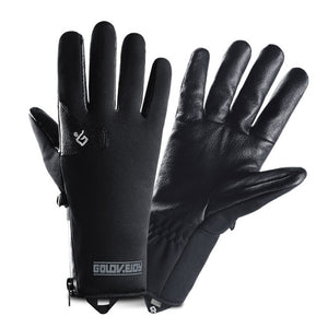 Motorcycle Waterproof Riding Guantes Velvet Touch Screen Winter Warm Gloves With Zipper