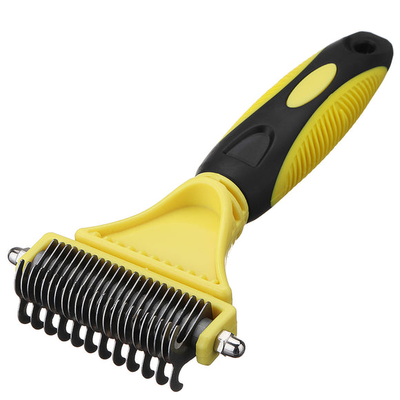 Double Sides Pet Dog Fur Brush Comb Dog Cat Grooming Deshedding Trimmer Tool Pet Rake 12/23 Blades