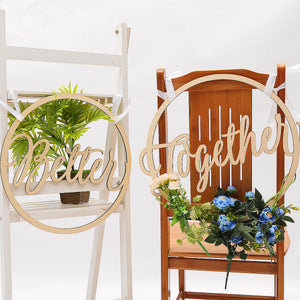 2Pcs Wedding Chair Signs Decorative Wooden Pendants Groom Bride Party Decorations