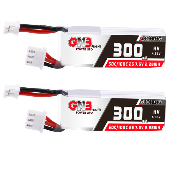 2Pcs Gaoneng GNB 7.6V 300MAH 50C 2S HV 4.35V PH2.0 Lipo Battery for Emax TinyhawkS FPV Racing Drone