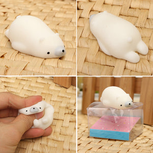 Polar Bear Squishy Squeeze Cute Healing Toy Kawaii Collection Stress Reliever Gift Decor