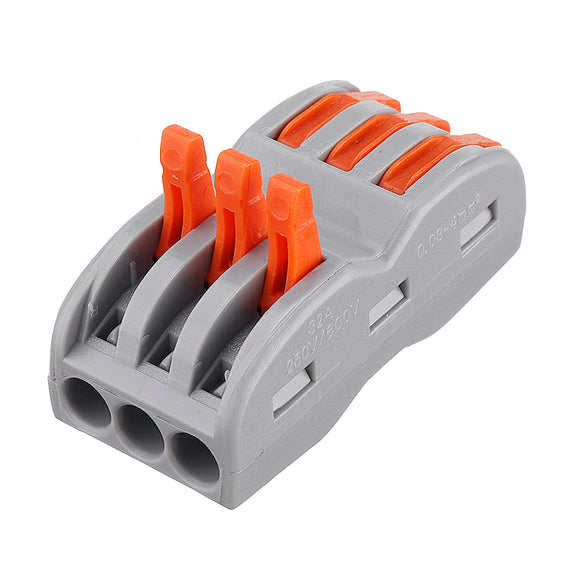 20Pcs 3Pin Wire Docking Connector Termainal Block Universal Quick Terminal Block SPL-3 Electric Cable Wire Connector Terminal 0.08-4.0mm