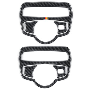 Carbon Fiber Headlight Switch Cover Trim Sticker For Mercedes C Class C180 C200 W205 GLC