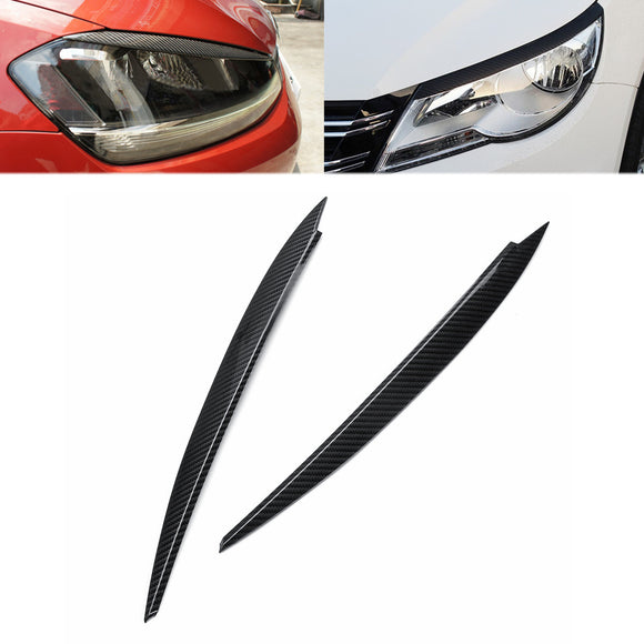 Car Headlight Eyebrow Eyelid Cover Trims Stickers Accessories For VW Golf 7 VII GTI GTD R MK7 2013-2017