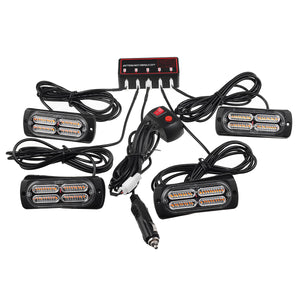 4/6x40LED 12V/24V Amber Emergency Strobe Flashing Grille Beacon Lamp Lightbar For Truck