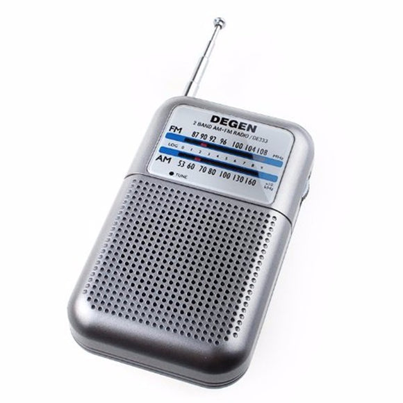 Degen DE333 Portable Mini Handle FM/AM Radio Receiver Two Bands Pointer Radio