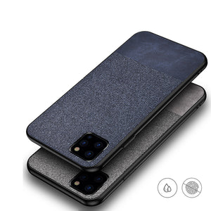 Bakeey Anti-fingerprint Cotton Cloth PU Leather Protective Case for iPhone 11 6.1 inch